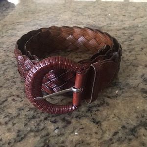 bonded brown leather belt